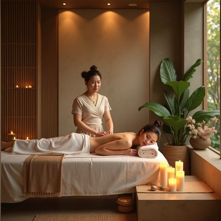 Relaxing spa interior