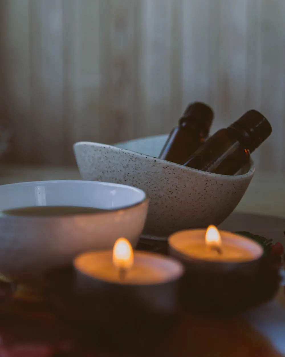 Aromatherapy ritual set-up used on Sohna Road bookings